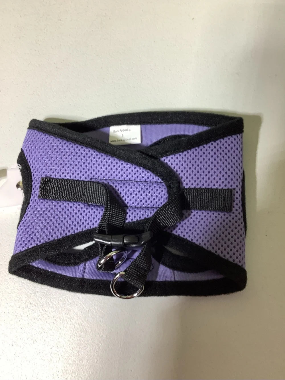 Bark Appeal Lavender Solid Mesh step in harness, size small
